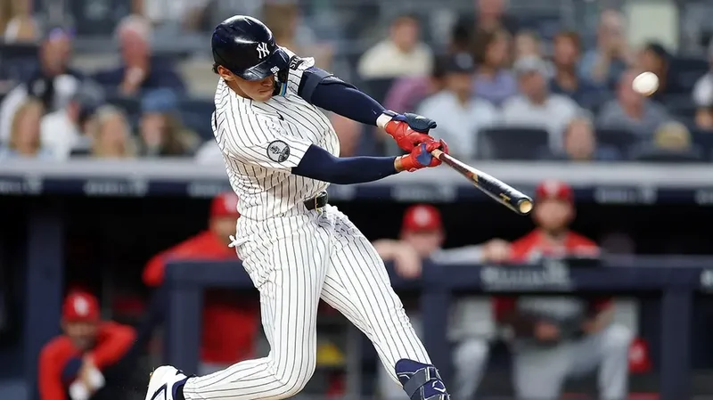 Yankees' George Lombard Jr, replacing embattled Anthony Volpe, mashes home run for first hit in MLB debut