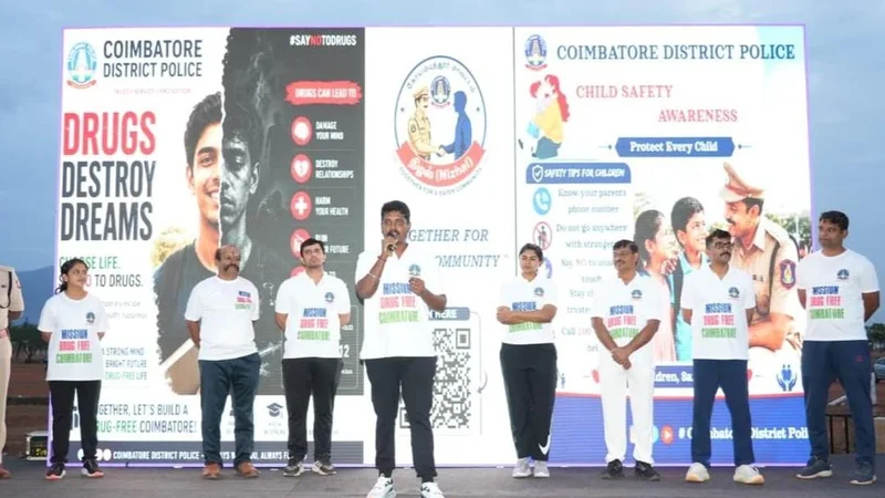 Coimbatore police organise marathon to promote drug-free society