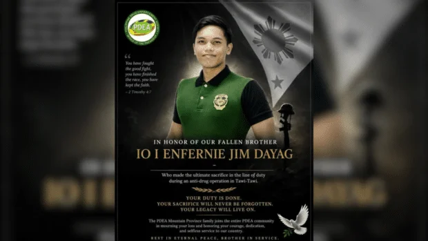 PDEA-Mountain Province grieves agent’s death in Tawi-Tawi drug op
