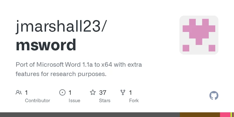 Microsoft Word for Windows 1.1a, Native X64 Port
