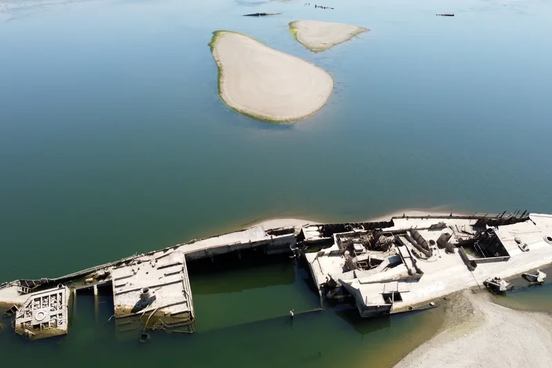 Secret Nazi ships emerge from riverbed as the Danube runs dry