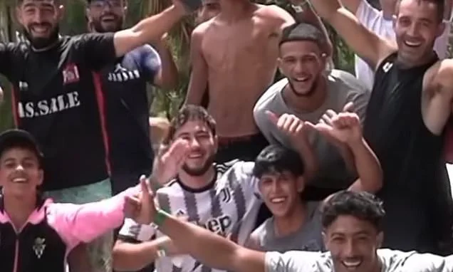 Is this the video that sparked the Ceuta migrant invasion? Group of 30 grinning Moroccans raise their thumbs after making illegal crossing days before 60,000 flooded into the Spanish enclave
