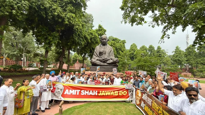 Opposition MPs take out protest march in Parliament complex, seek Amit Shah's statement on 'police excesses'
