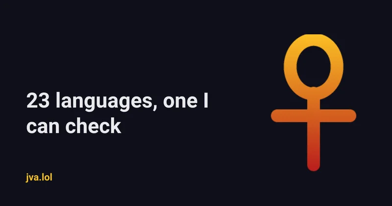 23 languages, one I can check