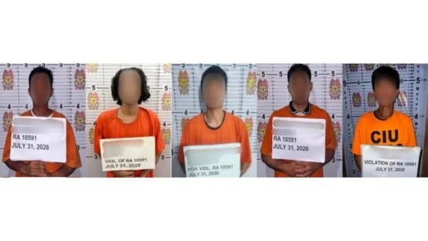 5 arrested over loose firearms in police operations across Cebu City