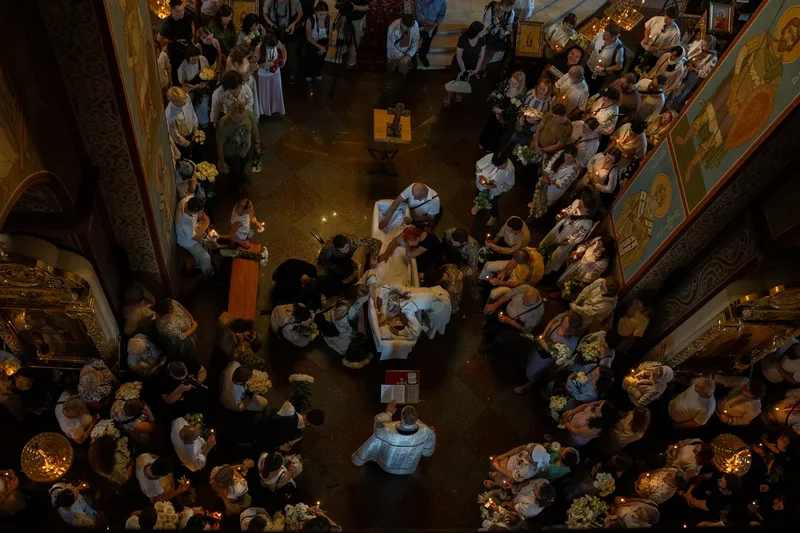 Funeral honors Ukrainian student killed as she helped the victims of a Russian strike
