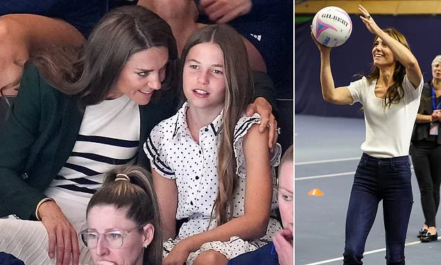 Princess Charlotte, 11, inherits Kate's sporty side as she joins top-flight netball team
