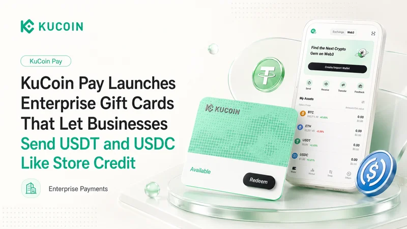 KuCoin Pay Launches Enterprise Gift Cards That Let Businesses Send USDT and USDC Like Store Credit