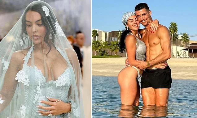 Inside Cristiano Ronaldo and Georgina Rodríguez's intimate wedding: Billionaire wears a T-shirt to exchange vows in his living room with ex-shop assistant wife in a skirt suit and just their five kids present
