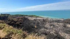 Peat burning underground sparks heathland fire