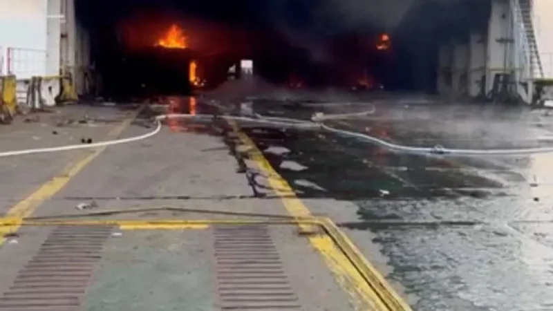 Turkish cargo ship catches fire after Black Sea drone attack