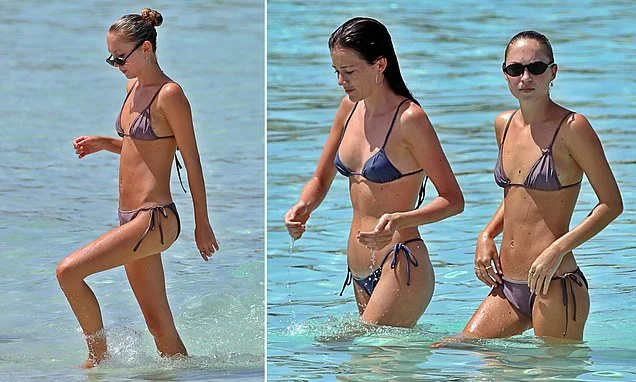 Bikini-clad Lila Moss looks just like her supermodel mum Kate as she takes a dip in the sea with influencer pal Olivia Neill in Formentera