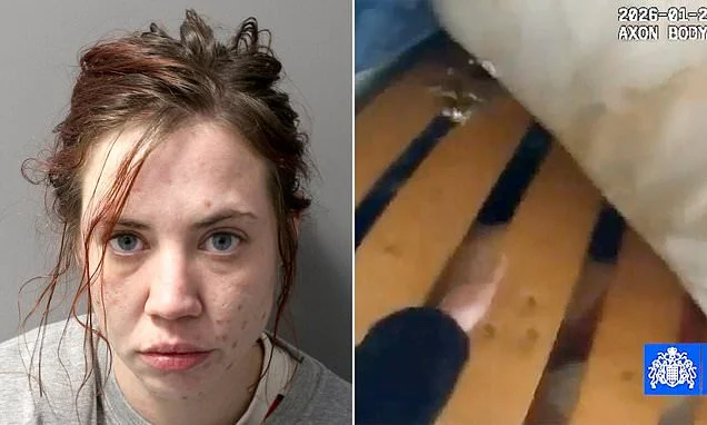Moment woman wanted for attempted murder is found hiding under bed