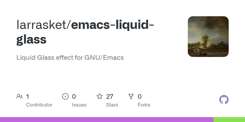 Liquid Glass effect for GNU/Emacs