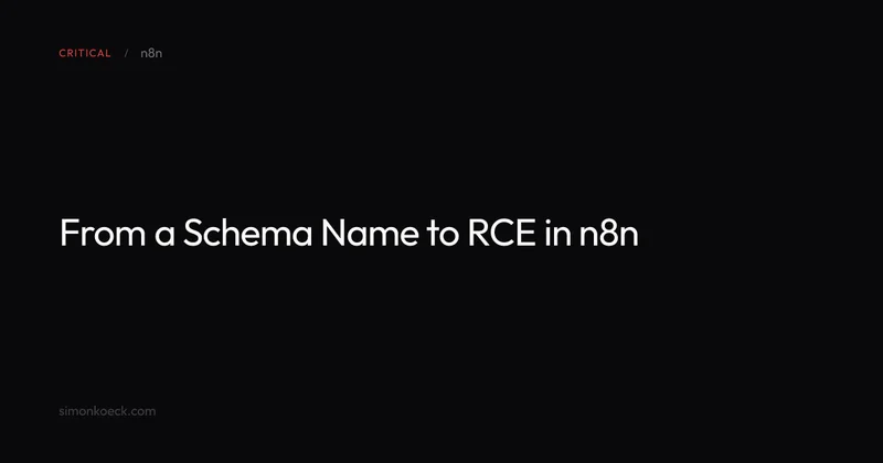 CVE-2026-33696: From a Schema Name to RCE in n8n