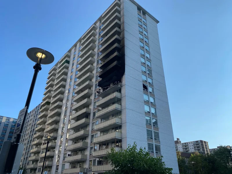 Four people, including 2 kids, sent to hospital after fire at Toronto highrise