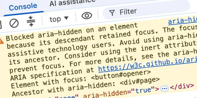 Blocked aria-hidden: The Warning is Right, and Every Fix You’ve Found is Wrong