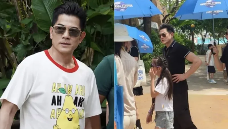 Aaron Kwok spotted by fans in Singapore with family at USS, the zoo