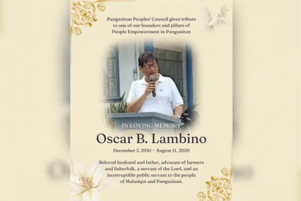 Ex-Pangasinan Vice Gov. Oscar Lambino dies of heart attack