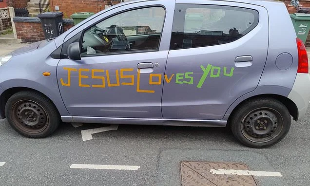 For heaven's sake! Christian driver is told car insurance will be voided unless he removes 'Jesus Loves You' stickers from his Nissan Pixo