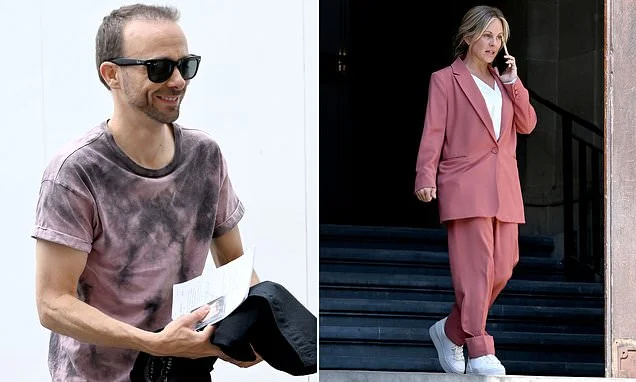 Coronation Street's Jack P. Shepherd shows off the results of his third hair transplant on set as his onscreen sister Tina O'Brien films murder trial scenes