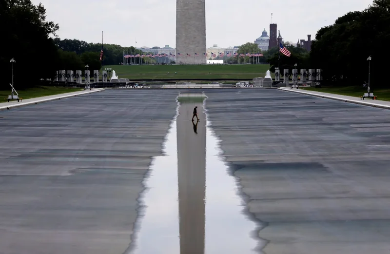 Trump blasts Pirro after she admitted Reflecting Pool damage was caused by botched installation and blamed Interior Dept. for not sharing information