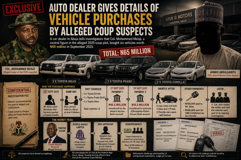 EXCLUSIVE: Auto dealer reveals details of vehicle purchases by coup suspect