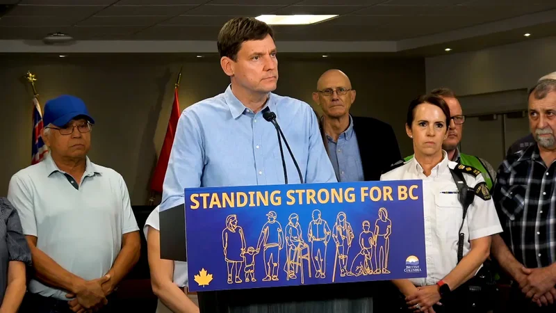 David Eby visits Okanagan after 'horrific' fire