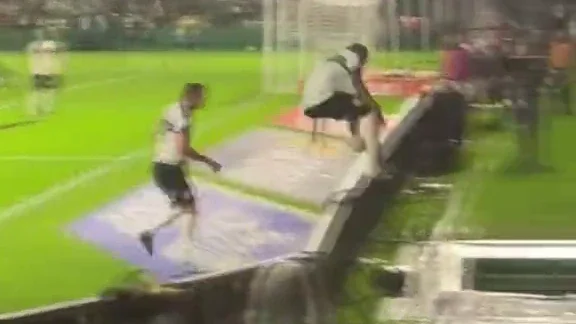 Brazilian footballer falls in tunnel after scoring disallowed goal