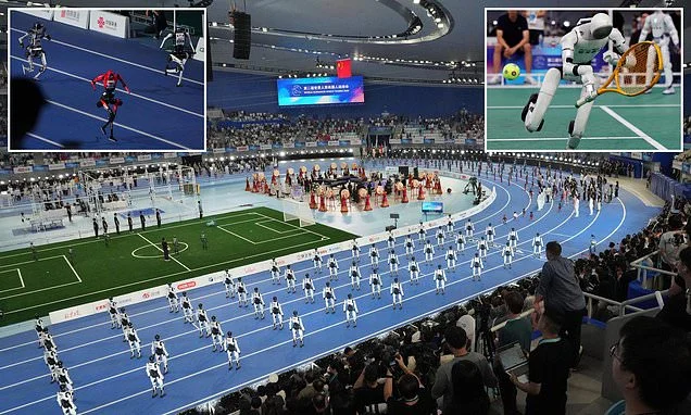 On your marks, get set, robo! World Humanoid Robot Games begin in Beijing with more than 2,000 robots to star in five-day event - but it's a painful start for some