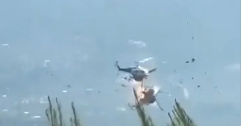 2 helicopters collide while putting out fires in Greece