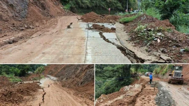 Damaged road in Benguet town closed amid persistent rains