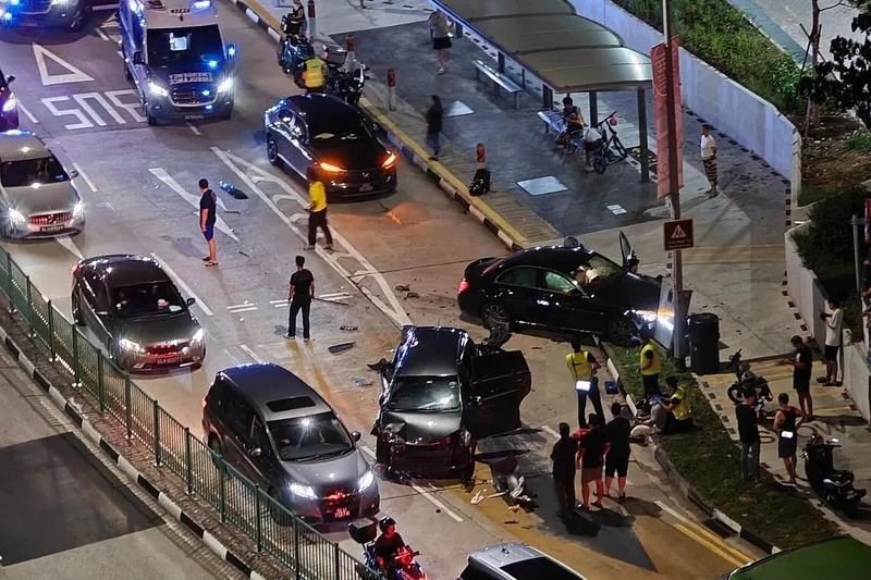 Man nabbed for driving under influence of drugs in Bedok Reservoir Road accident involving 3 cars