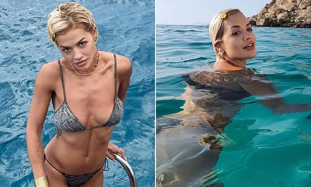Rita Ora looks incredible in a tiny silver bikini on a yacht holiday as she shares a series of sizzling swimwear shots from her summer highlights reel