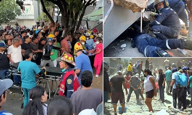Miracle beneath the rubble: Moment six-month-old baby is rescued along with her mother following Colombian earthquake