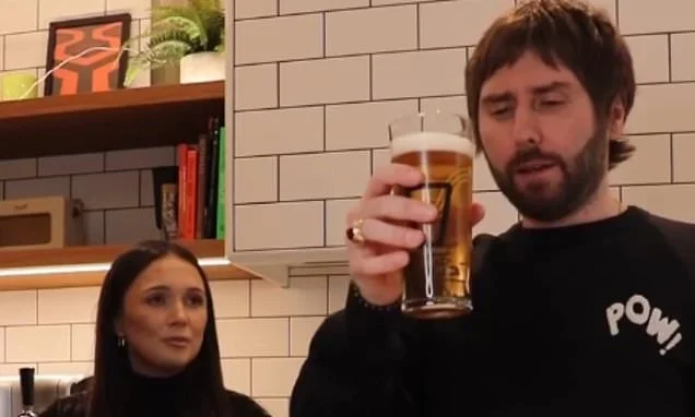 The Inbetweeners star James Buckley's wife reveals he is 'still going to the pub and drinking' - despite vowing to overhaul his lifestyle after he was diagnosed with a genetic disease