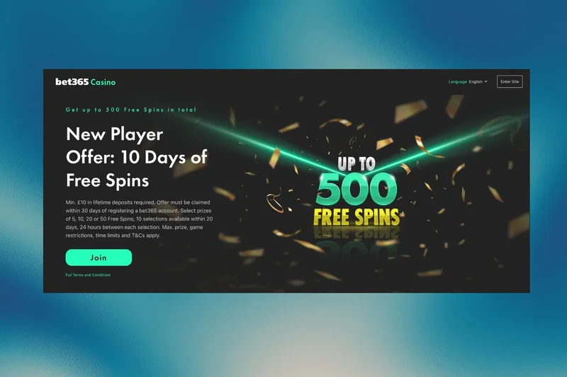 Bet365 Casino promo code: Get up to 500 free spins over 10 days for new players