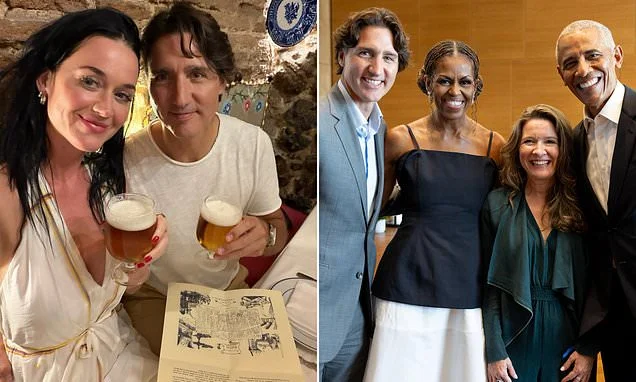 Katy Perry and Justin Trudeau enjoy a pint in his latest Instagram dump along with the Obamas and his family as he says he's 'grateful for the people that made this summer so special'
