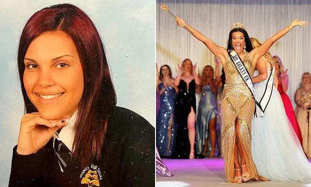 British mother-of-two, 29, who was left suicidal after being bullied at school for her 'big chin' wins Ms Galaxy beauty pageant in the Bahamas