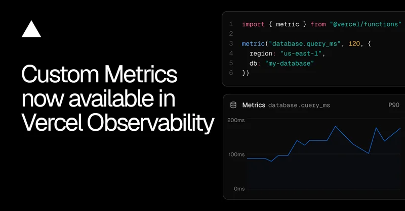 Custom metrics are now supported in Vercel Observability