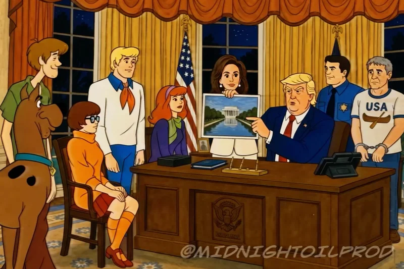 Trump’s Reflecting Pool mystery gets the Scooby Doo gang on the case: ‘Jinkies!’