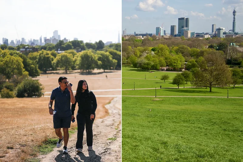 Before-and-after pictures show the devastating impact of England’s drought