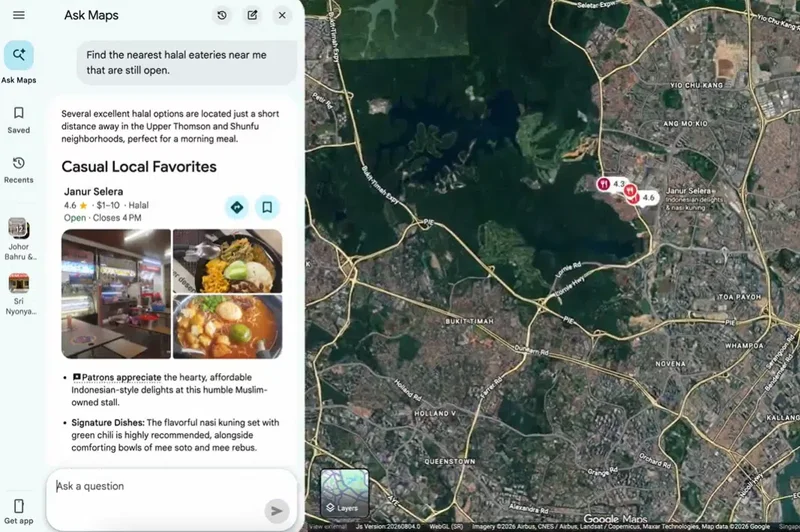 Google rolls out updated AI-powered Ask Maps feature in Singapore