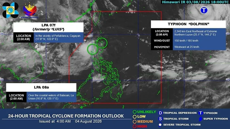 Weakened 'Luis,' another LPA to bring heavy rains on Aug. 4