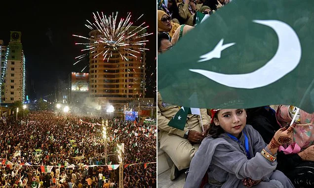 A man and an infant are killed and nearly 100 wounded by celebratory gunfire as Pakistanis mark independence from Britain