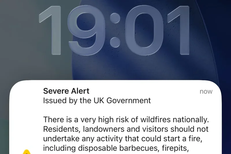 Emergency Alert startles millions in England and Wales as public warned over wildfires threat - latest