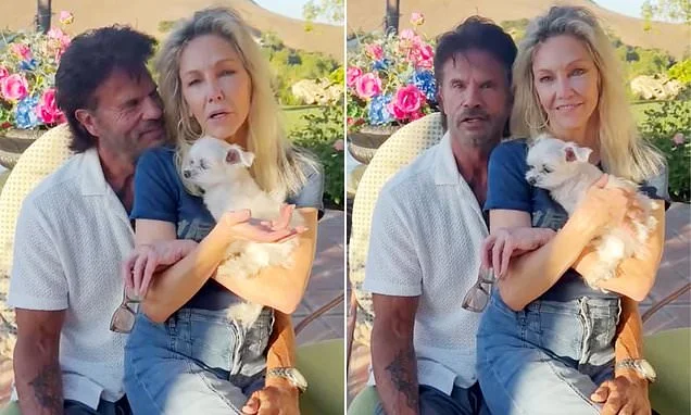 Heather Locklear, 64, cuddles her boyfriend Lorenzo Lamas, 68, as their new romance heats up... more than 40 years after their first meeting