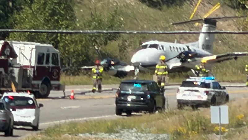 Plane lands on roadway in Prince George