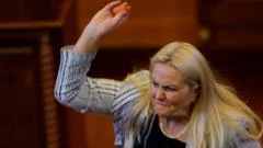 Watch: Moment opposition MP throws eggs at Kosovo's acting PM