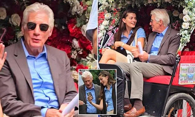 What 48-year age gap? Richard Gere, 76, and Diana Silvers, 28, cozy up on pedicab in Central Park for new romance movie